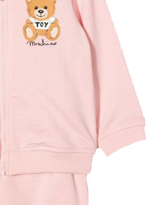 ZIP-UP TRACKSUIT WITH BEAR GRAPHIC - SUGR ROSE