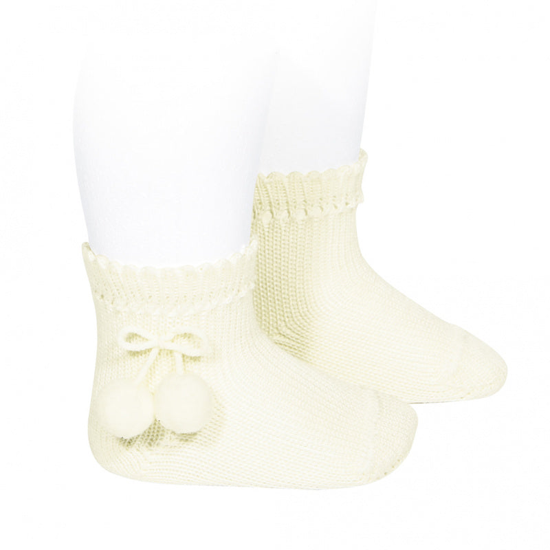 PERLE SHORT SOCKS WITH POMPOMS, 2.504/4-303 - Cemarose Children's Fashion Boutique