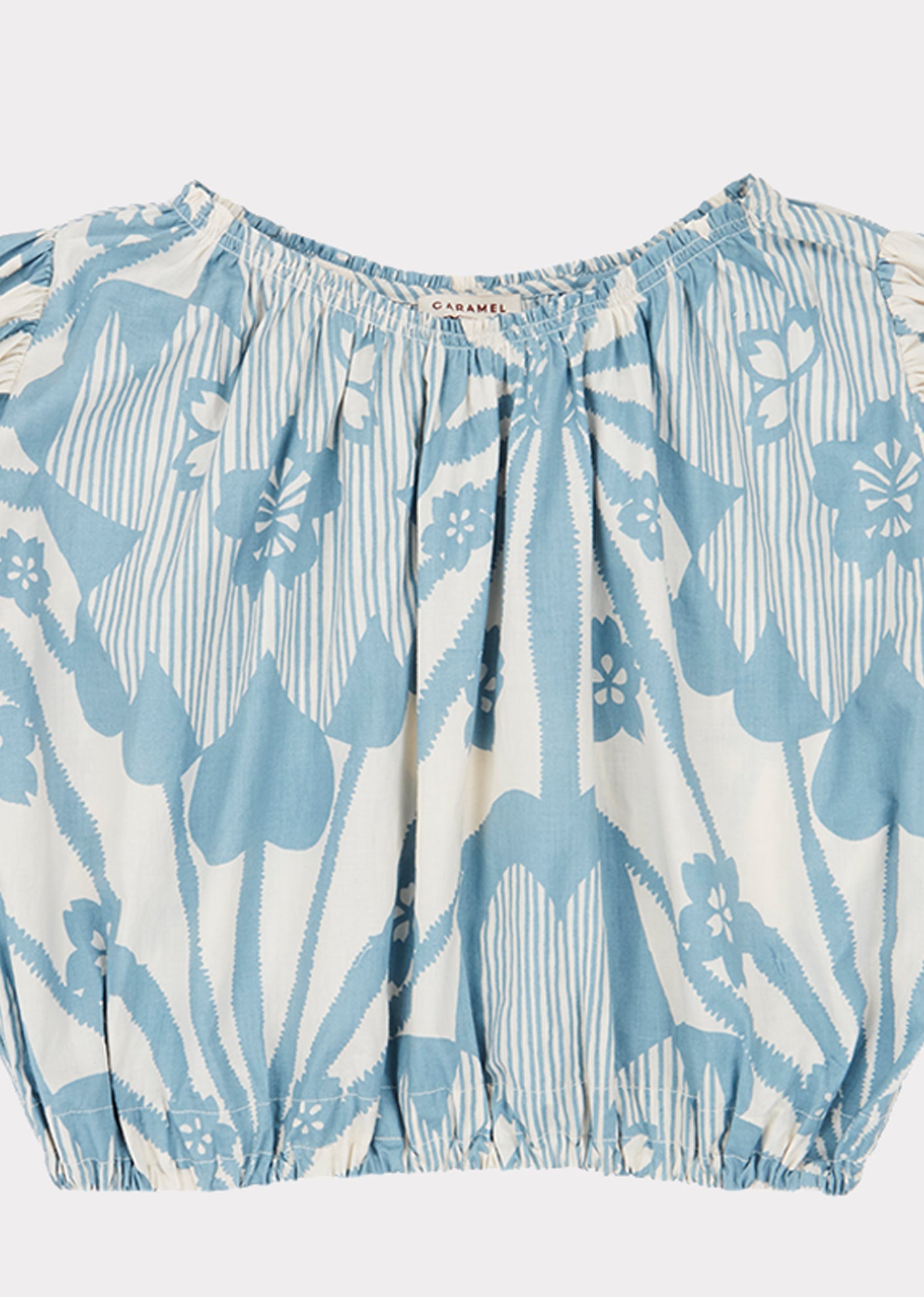 QUEENS PARK BLOUSE, BLUE FLOWER PRINT - C??marose Canada