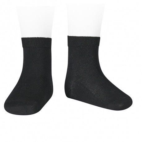 Plain stitch short socks - Black