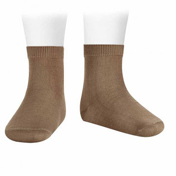 Plain stitch short socks - Capuccino