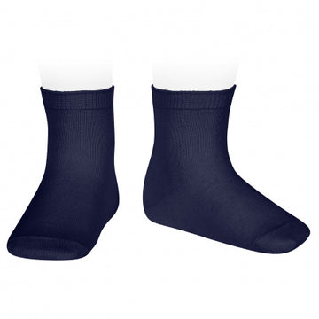 Plain stitch short socks- Navy