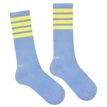 Sport socks with 4 horizontal stripes - Porcelain