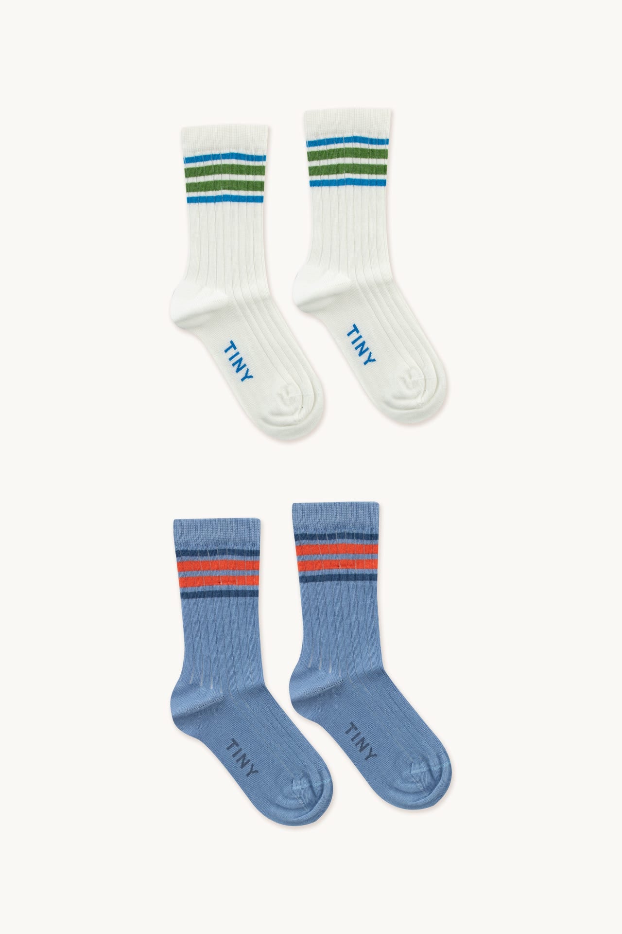 STRIPES MEDIUM PACK SOCKS *off-white/lilac blue*