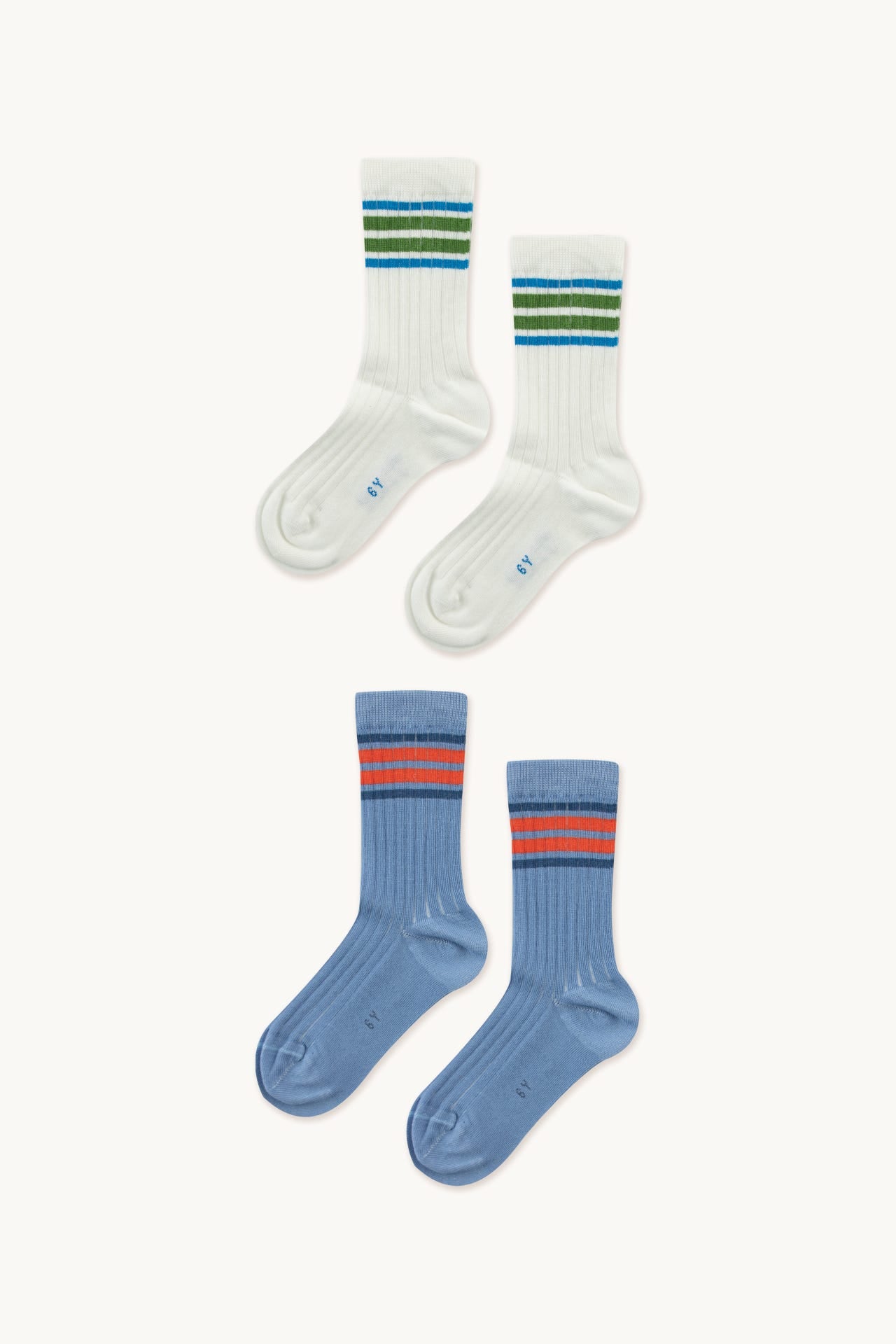 STRIPES MEDIUM PACK SOCKS *off-white/lilac blue*