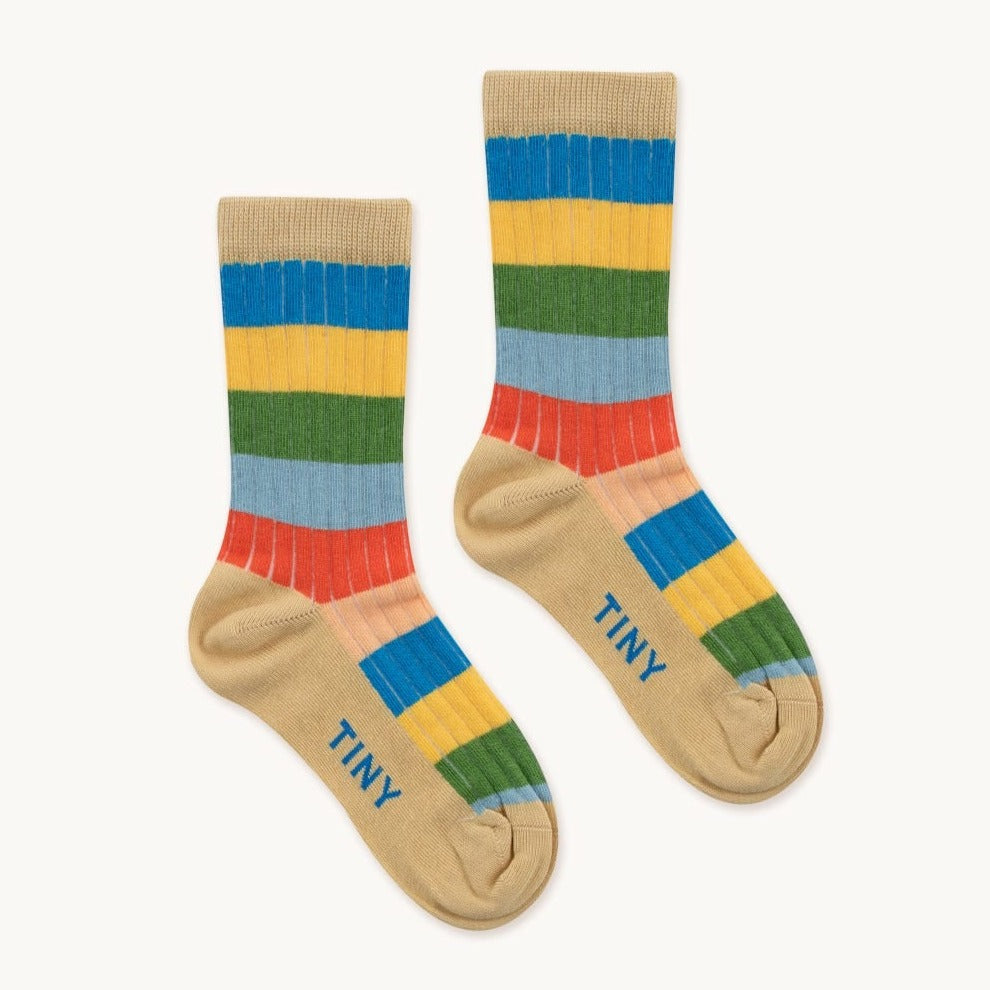 MULTICOLOR STRIPES MEDIUM SOCKS *papaya/washed