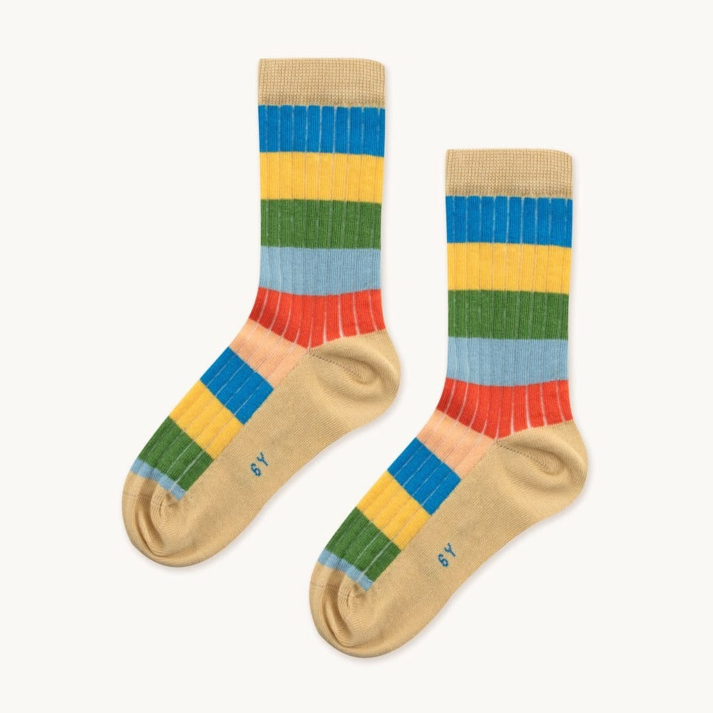 MULTICOLOR STRIPES MEDIUM SOCKS *papaya/washed