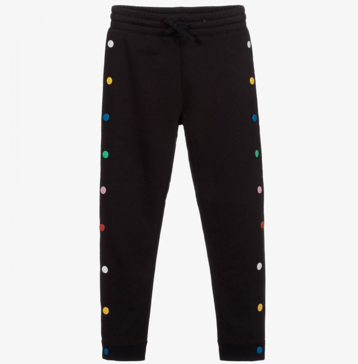 KID UNISEX SWEATPANTS WITH RAINBOW SNAPS,BLK