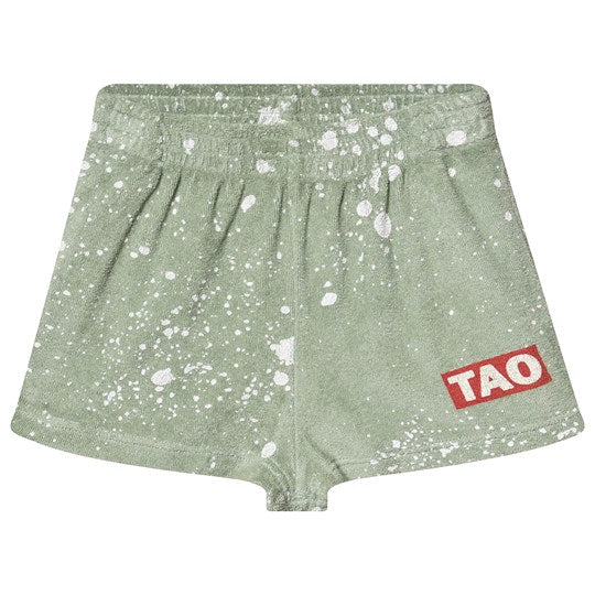 POODLE KIDS SHORTS, GREEN SPLASHES - Cemarose Children's Fashion Boutique