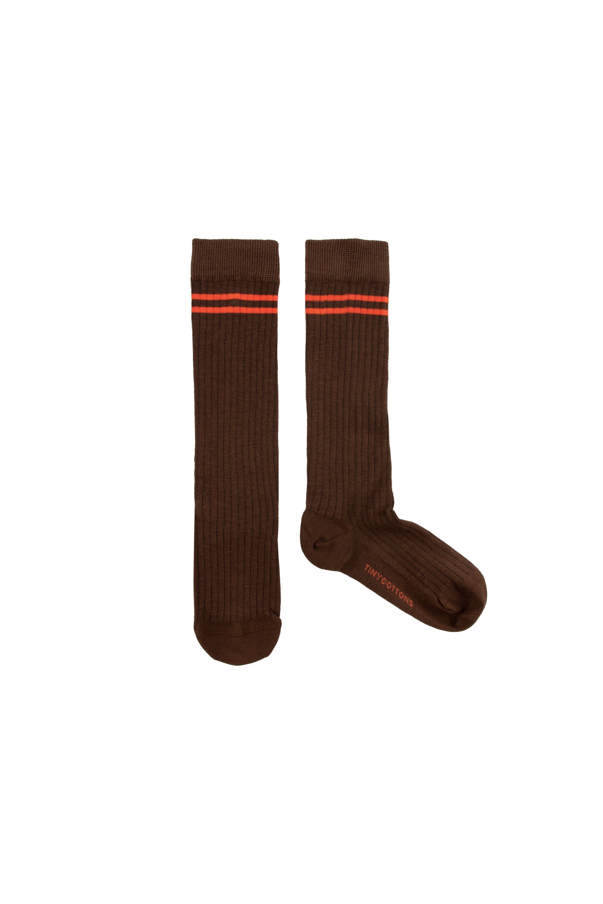 STRIPES HIGH SOCKS ultra brown/red - Cemarose Children's Fashion Boutique